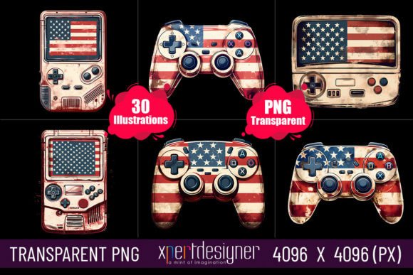 30 Vintage Game Controller with USA Flag: Strategic Value for Creative and Business Applications