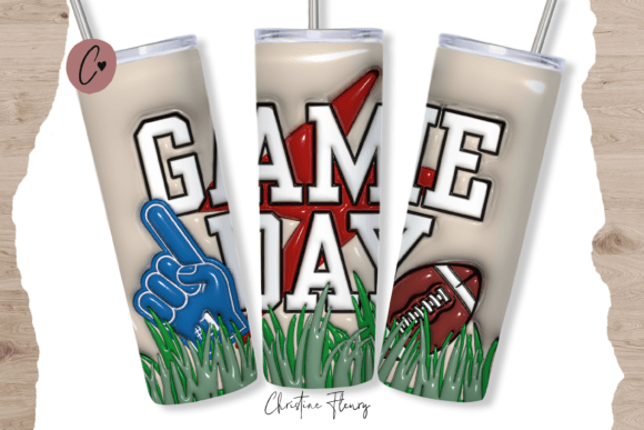 3D Inflated Game Day Tumbler Wrap PNG: Elevating Custom Design for Modern Tumbler Brands