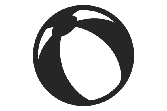 Beach Ball Icon. Black Summer Water Game: A Versatile Visual Asset for Creative and Commercial Use
