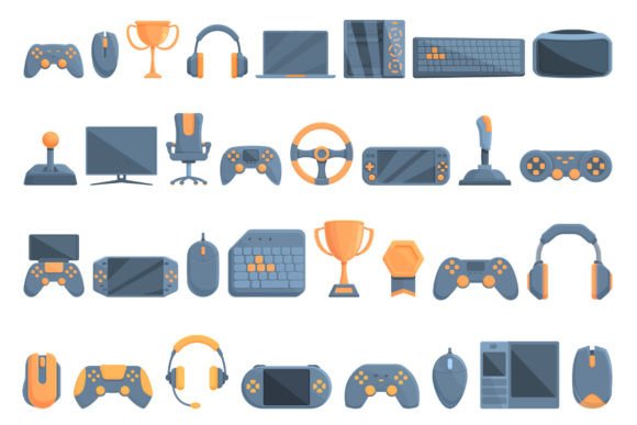 E-sports Icons Set Cartoon Vector: A Versatile Visual Toolkit for Gamers and Designers