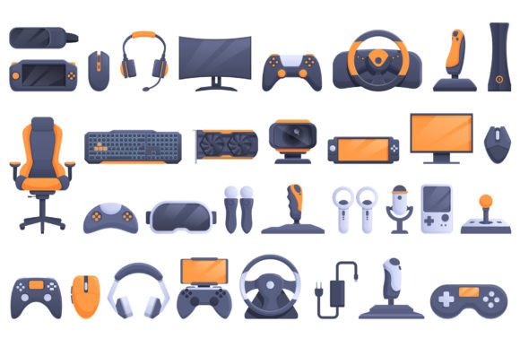 Game Accessories Icons Set Cartoon: A Versatile Design Resource for Modern Creators