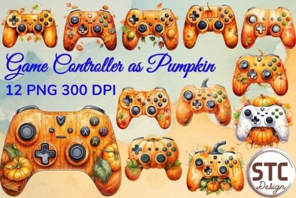 Game Controller As Pumpkin Sublimation: A Creative Asset for Print-on-Demand and Design Projects