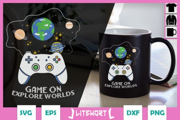 Game On, Explore Worlds: A Digital Artwork for Creative Projects