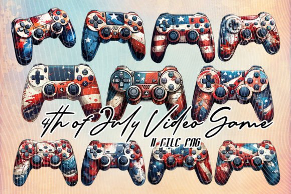 Game Pad Controller 4th of July Clipart: A Practical Design Resource for Patriotic Projects