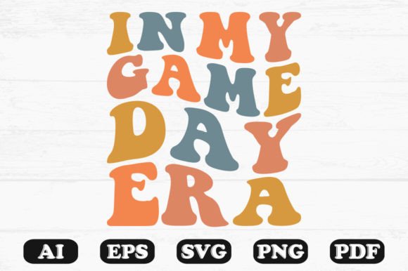 In My Game Day Era Retro Wavy SVG T-shirt: A Creative Design Bundle for Print-On-Demand and Custom Apparel
