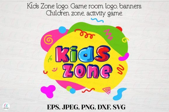 Kids Zone Logo 1: A Game Room Logo and Banner Designed for Versatility and Visual Appeal