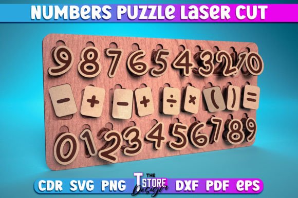 Numbers Puzzle Laser Cut SVG Game for Creative Projects