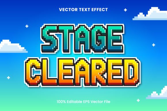 Pixel 8Bit Game Style Vector Text Effect