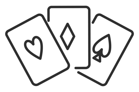 Playing Cards Line Icon: The Versatile Design Element for Poker Game Symbols
