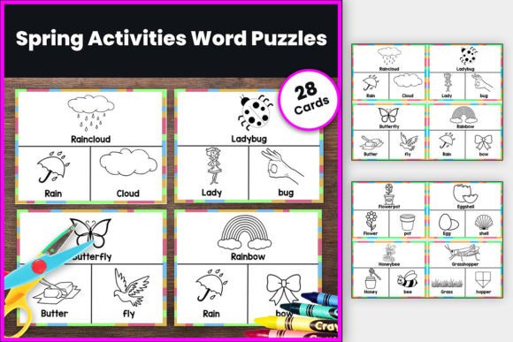 Spring Compound Word Puzzles Game Cards: A Fresh Way to Build Vocabulary