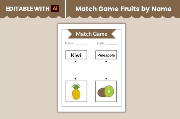 Strategic Applications of the Match Game Fruits by Name Worksheet 4