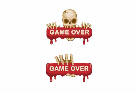 Understanding the Game Over Message Skull Blood Vector Concept
