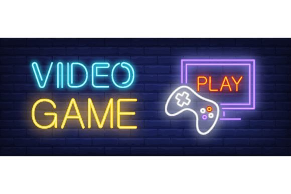 Video Game Neon Text with Game Console A: Lighting Up Creative and Commercial Projects
